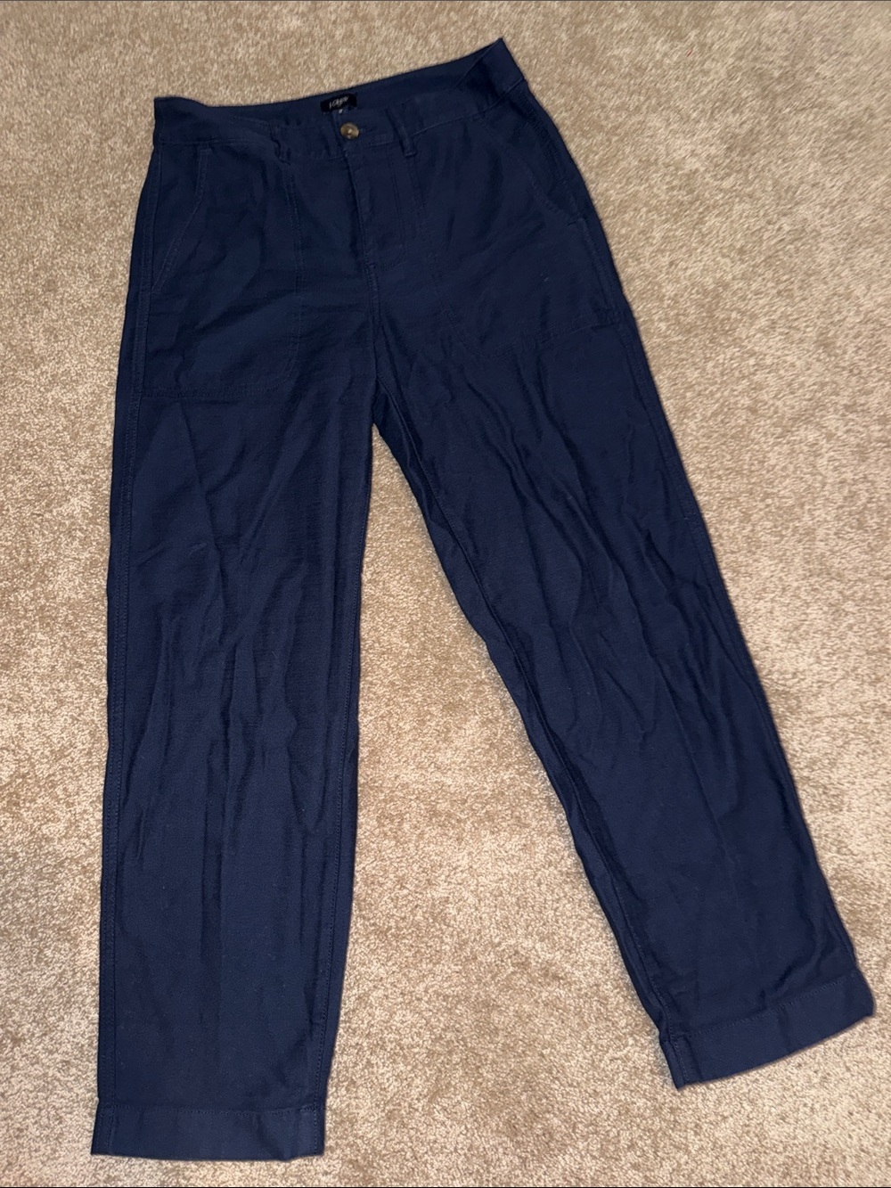J. Crew Women's Navy Chino Pants - 100% Cotton - Size 2 B10
